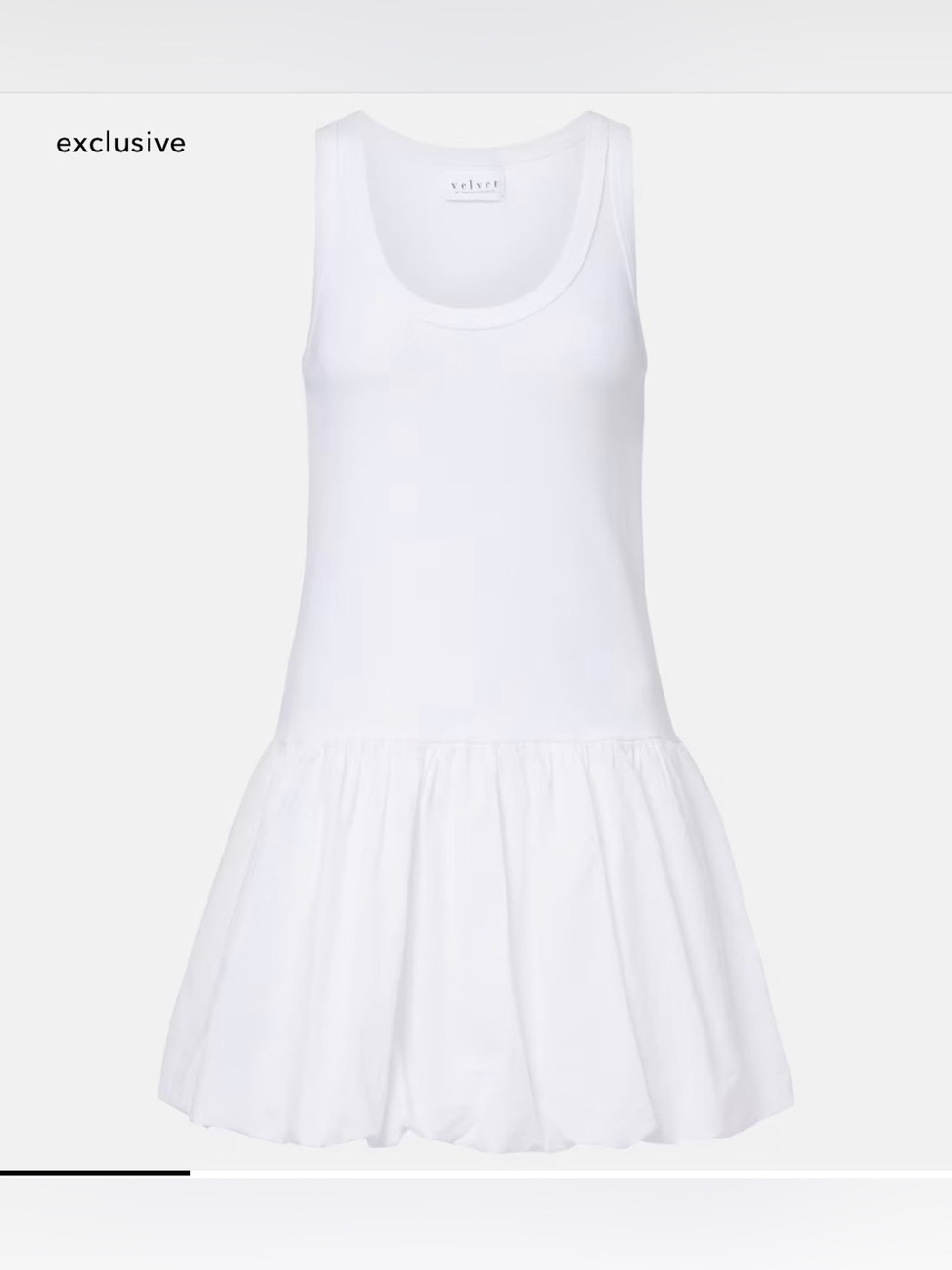 Velvet by Graham & Spencer White Sleeveless Tank Mini Dress